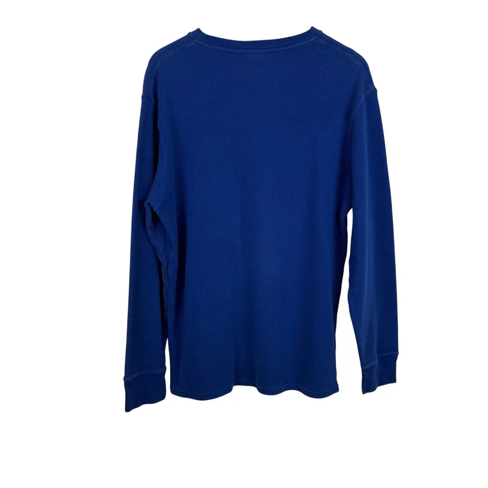 Polo Ralph Lauren Blue Thermal Waffle Knit Sleepwear‎ Shirt Mens XL Yellow Pony